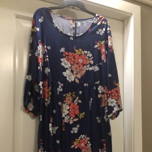 ZARA navy floral dress